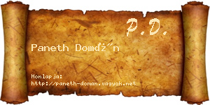 Paneth Domán névjegykártya
